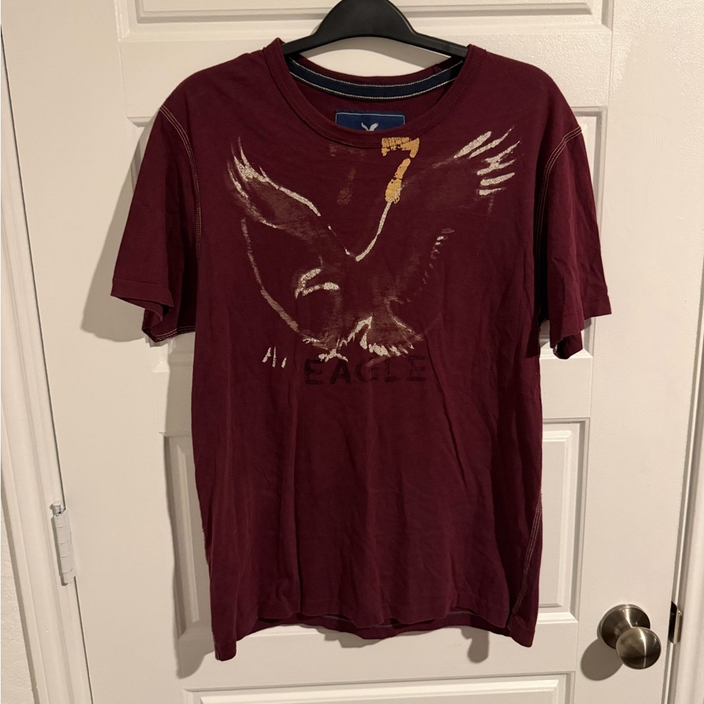 American Eagle Outfitters Burgundy Graphic Tee